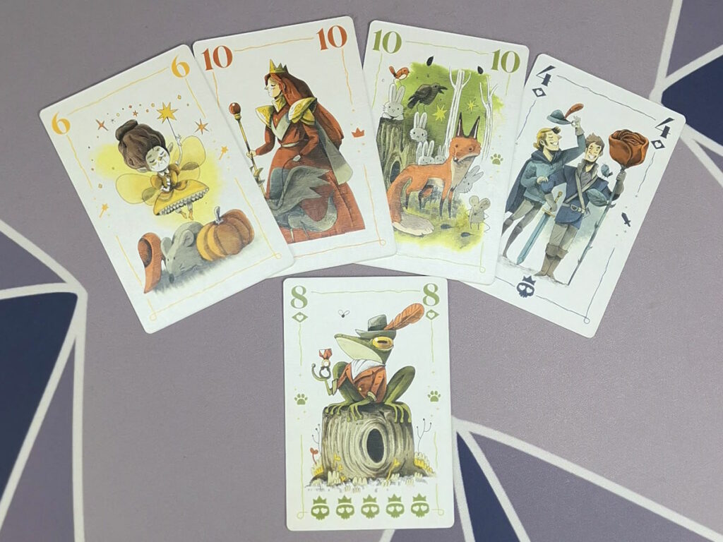 Les quatre couleurs de cartes dans Rebelles Princesses