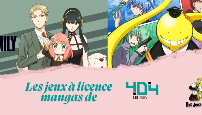 Les jeux à licence Mangas des Editions 404