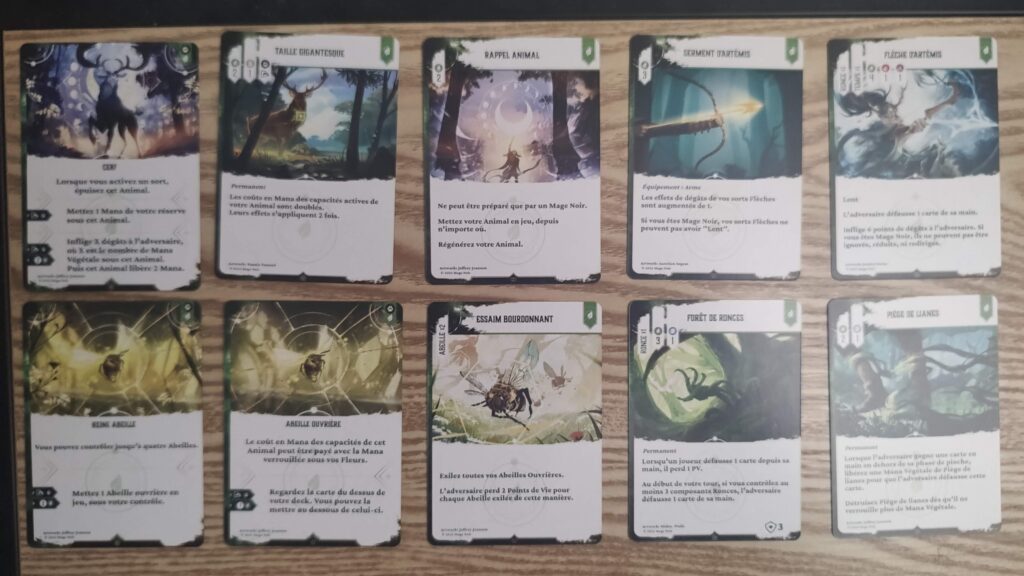 Mage noir: les cartes vertes