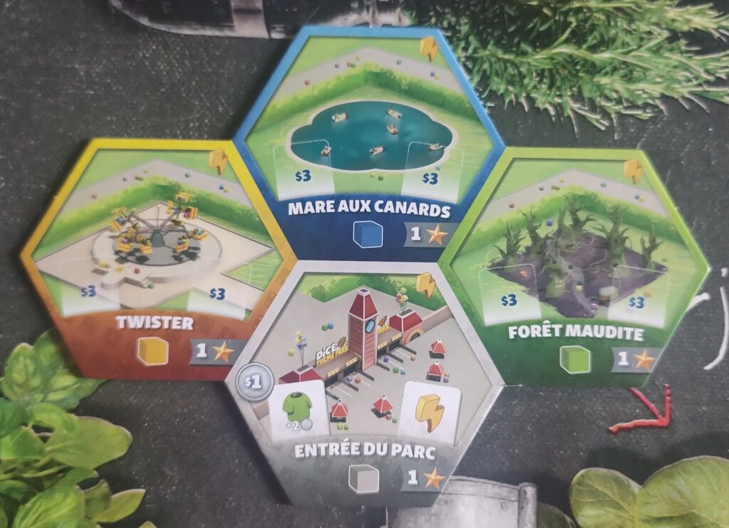 tuiles de départ de dice theme park