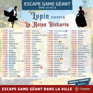 Dates du jeu Lupin est dans la Ville 2026