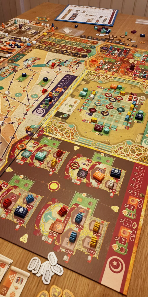Le plateau central du jeu Sankoré en fin de partie