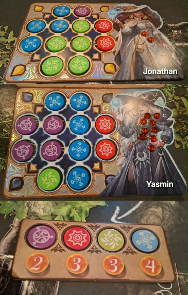 Mystria plateaux de jeu en fin de partie