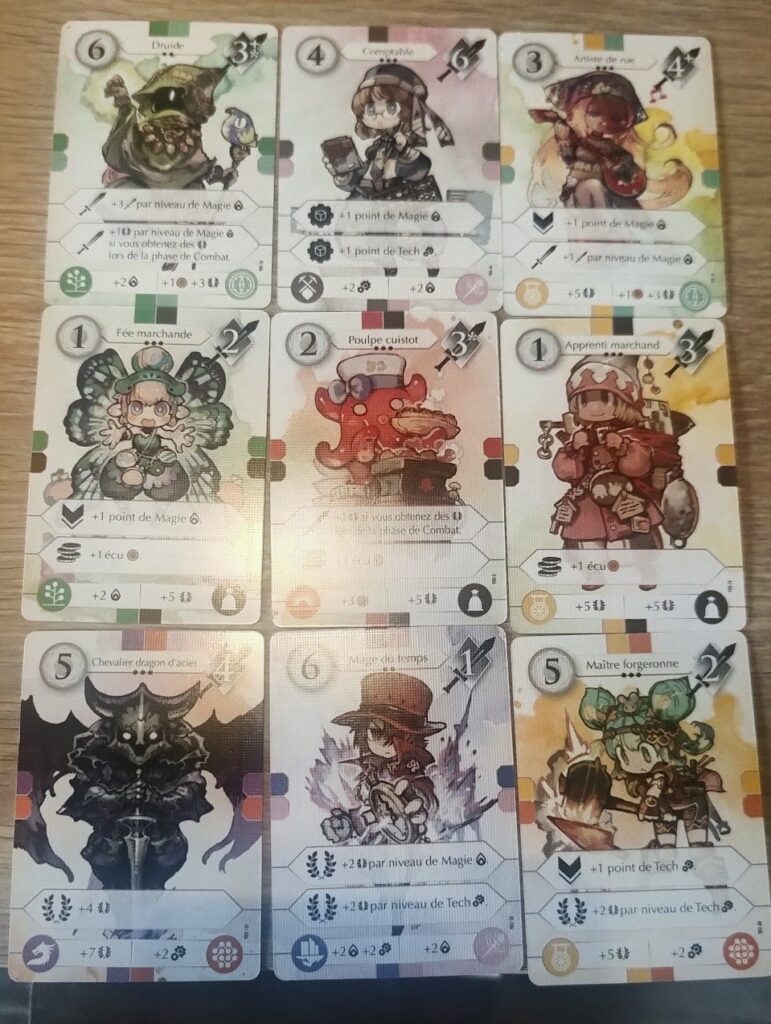 les cartes posées pour Yro